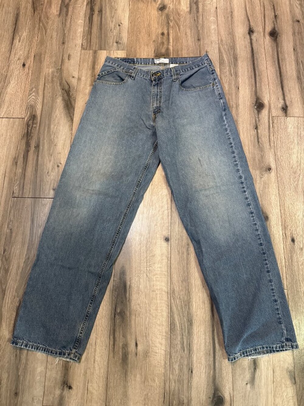 Levis Silvertab Baggy Jeans W34 L34 90's 100% Cotton Vintage Blue Lightwash Deni
